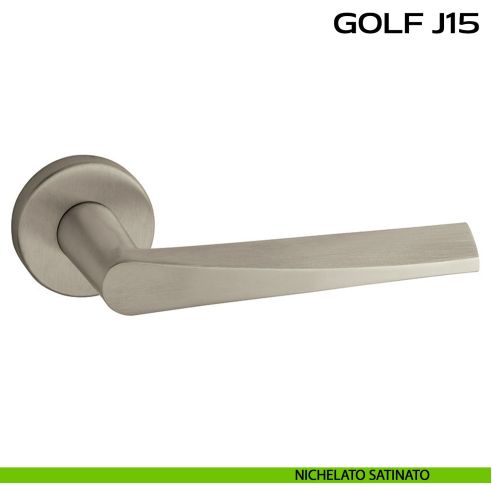 Maniglia per porta Golf J15 Reguitti con rosetta tonda nichel