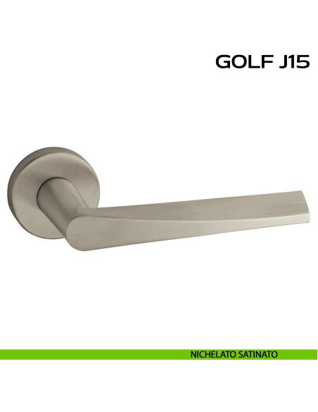 Maniglia per porta Golf J15 Reguitti con rosetta tonda nichel