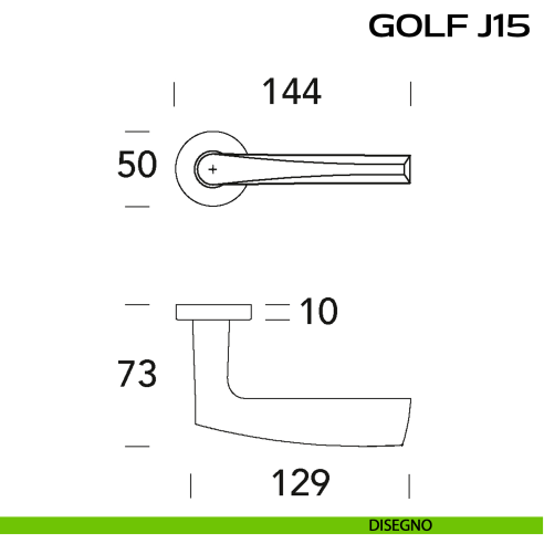 Maniglia per porta Golf J15 Reguitti con rosetta tonda disegno