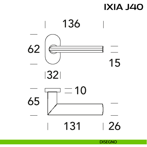 Maniglia per porta Ixia J40 Reguitti con rosetta ovale