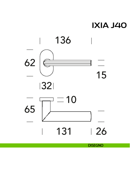 Maniglia per porta Ixia J40 Reguitti con rosetta ovale