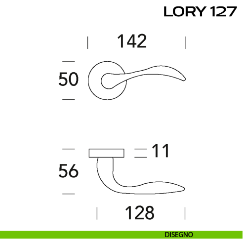 Maniglia per porta Lory 127 Reguitti disegno