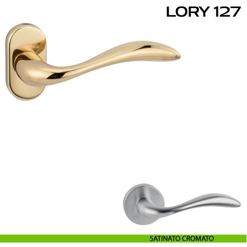 Maniglia per porta Lory 127 Reguitti con rosetta ovale cromato