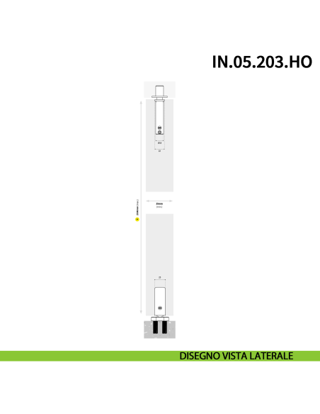 Cerniera pivot per porta interna a bilico JNF IN.05.203.HO chiusura automatica portata 60 kg Satinato - disegno