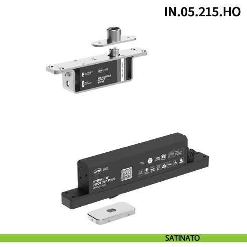 Cerniera pivot idraulica per porta di grandi dimensioni JNF IN.05.215.HO chiusura automatica portata 350 kg Satinato