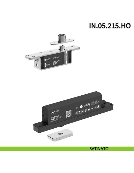 Cerniera pivot idraulica per porta di grandi dimensioni JNF IN.05.215.HO chiusura automatica portata 350 kg Satinato
