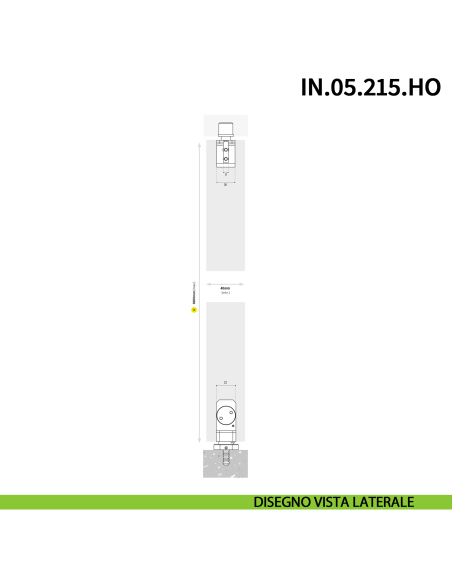 Cerniera pivot idraulica per porta di grandi dimensioni JNF IN.05.215.HO chiusura automatica portata 350 kg Satinato - disegno