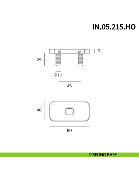 Cerniera pivot idraulica per porta di grandi dimensioni JNF IN.05.215.HO chiusura automatica portata 350 kg Satinato - disegno