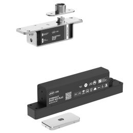 Cerniera pivot idraulica per porta a bilico di grandi dimensioni JNF IN.05.216.HO chiusura automatica portata 500 kg Satinato