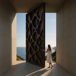 Cerniera pivot idraulica per porta a bilico di grandi dimensioni JNF IN.05.216.HO chiusura automatica portata 500 kg Satinato 2