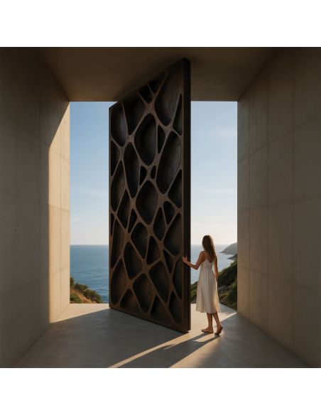 Cerniera pivot idraulica per porta a bilico di grandi dimensioni JNF IN.05.216.HO chiusura automatica portata 500 kg Satinato