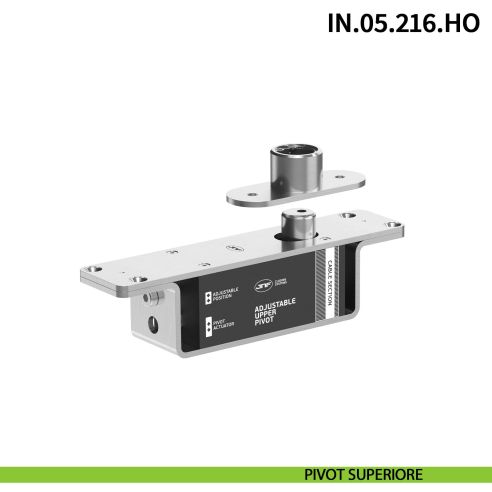 Cerniera pivot idraulica per porta a bilico di grandi dimensioni JNF IN.05.216.HO chiusura automatica portata 500 kg Satinato