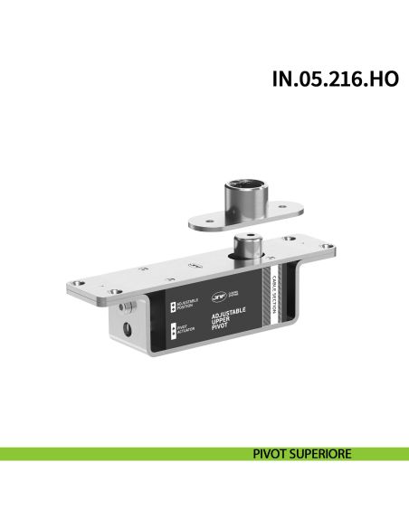 Cerniera pivot idraulica per porta a bilico di grandi dimensioni JNF IN.05.216.HO chiusura automatica portata 500 kg Satinato