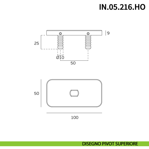 Cerniera pivot idraulica per porta a bilico di grandi dimensioni JNF IN.05.216.HO chiusura automatica portata 500 kg Satinato