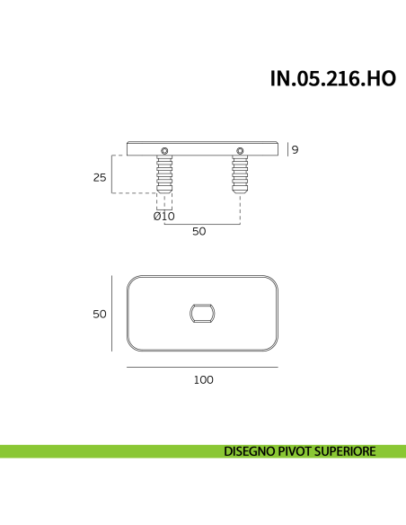 Cerniera pivot idraulica per porta a bilico di grandi dimensioni JNF IN.05.216.HO chiusura automatica portata 500 kg Satinato