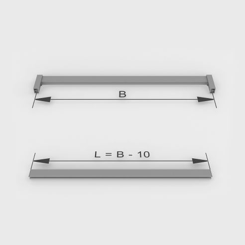 Emuca Lotto di 2 barre appendiabiti per armadio Luxe lunghi 1,15 m con reggitubi, Alluminio e Tecnoplastica, Titanio