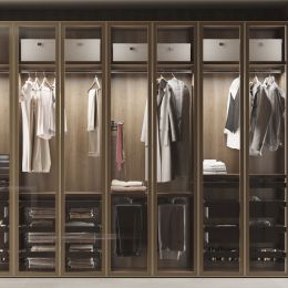 Emuca Lotto di 2 barre appendiabiti per armadio Luxe lunghi 0,75 m con reggitubi, Alluminio e Tecnoplastica, Titanio 2