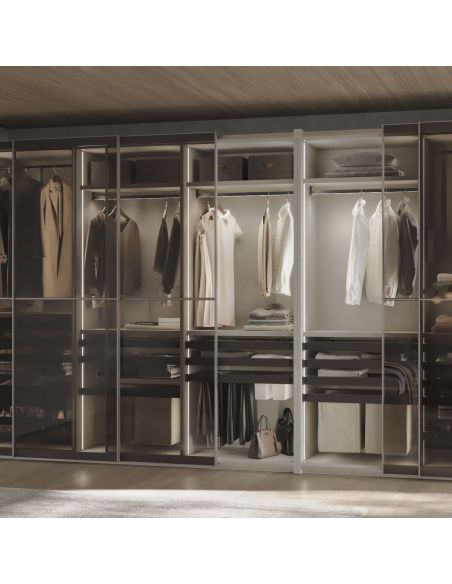 Emuca Lotto di 2 barre appendiabiti per armadio Luxe lunghi 0,75 m con reggitubi, Alluminio e Tecnoplastica, Titanio