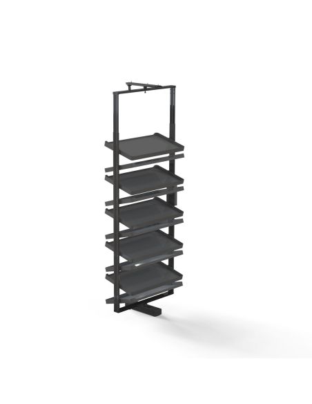 Emuca Porta scarpe girevole per interni armadio Quartz, H1640mm, Modulo 800 mm, Acciaio, Alluminio, Legno, Titanio