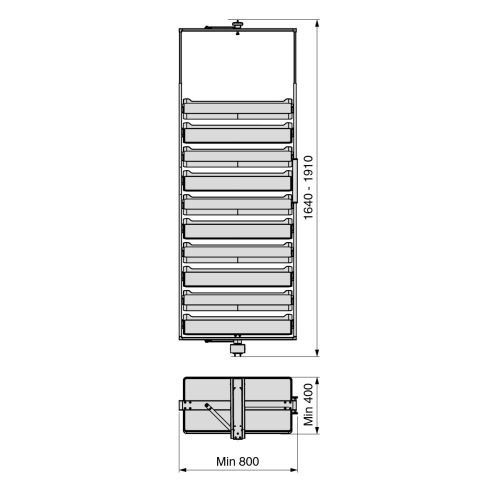 Emuca Porta scarpe girevole per interni armadio Quartz, H1640mm, Modulo 800 mm, Acciaio, Alluminio, Legno, Titanio