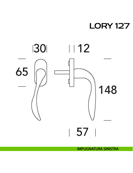 Maniglia per finestra martellina Lory 127 Reguitti