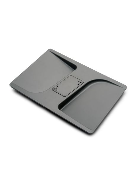 Emuca Contenitori per cassetti da cucina Recycle con coperchio anti-odore, Altezza 216mm, 2x12 lt, Grigio antracite Tecnoplastic