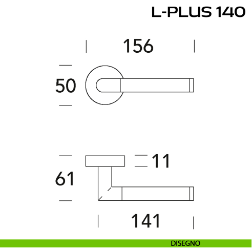 Maniglia per porta L-Plus 140 Reguitti