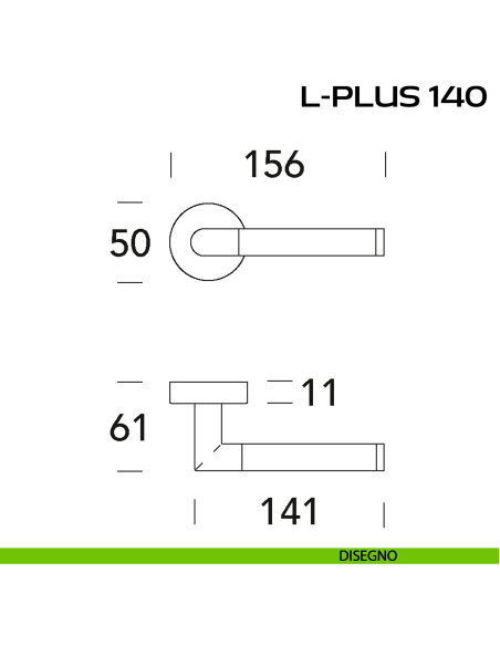 Maniglia per porta L-Plus 140 Reguitti