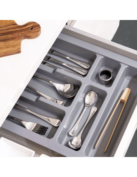 Emuca Portaposate Optima Universal, 400, Plastica grigia, Tecnoplastica