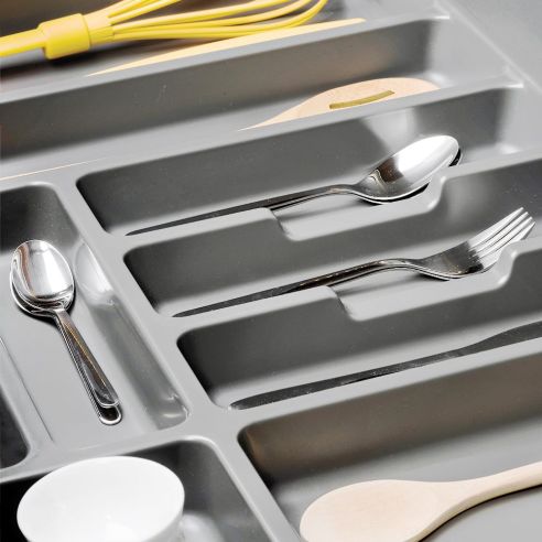 Emuca Portaposate Optima Universal, 400, Plastica grigia, Tecnoplastica