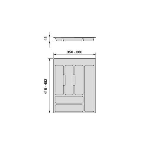 Emuca Portaposate Optima Universal, 450, Plastica grigia, Tecnoplastica