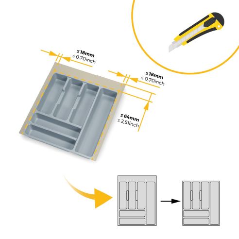 Emuca Portaposate Optima Universal, 450, Plastica grigia, Tecnoplastica
