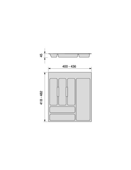 Emuca Portaposate Optima Universal, 500, Plastica grigia, Tecnoplastica