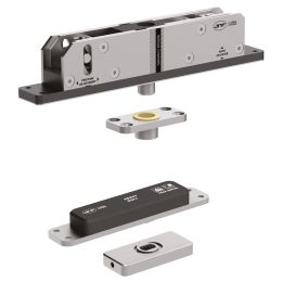 Cerniera pivot per porta a bilico JNF IN.05.502 bidirezionale rotazione libera 360° portata 500 kg Satinato