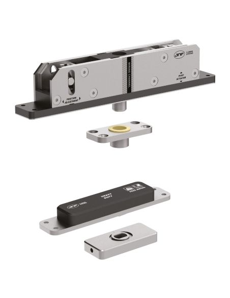 Cerniera pivot per porta a bilico JNF IN.05.502 bidirezionale rotazione libera 360° portata 500 kg Satinato