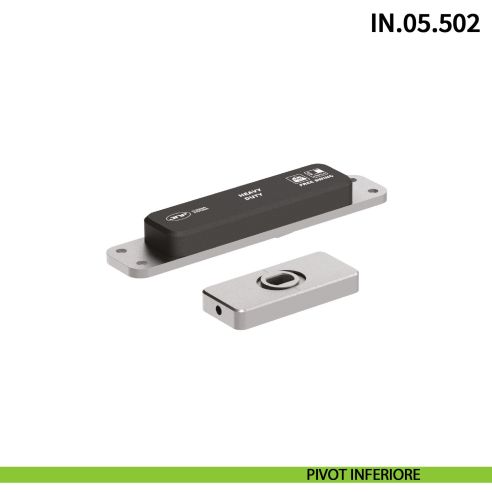 Cerniera pivot per porta a bilico JNF IN.05.502 bidirezionale rotazione libera 360° portata 500 kg Satinato