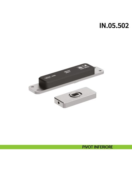 Cerniera pivot per porta a bilico JNF IN.05.502 bidirezionale rotazione libera 360° portata 500 kg Satinato