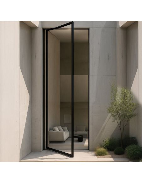 Cerniera pivot per porta a bilico JNF IN.05.502 bidirezionale rotazione libera 360° portata 500 kg Satinato