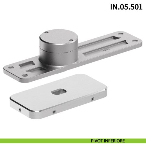 Cerniera pivot per porta a bilico pesante JNF IN.05.501 rotazione libera 360° portata 500 kg Satinato