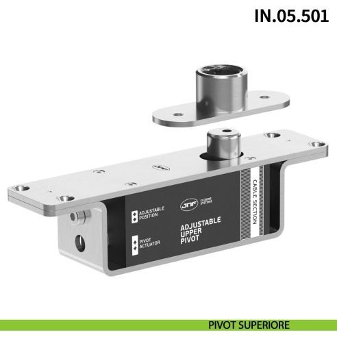 Cerniera pivot per porta a bilico pesante JNF IN.05.501 rotazione libera 360° portata 500 kg Satinato
