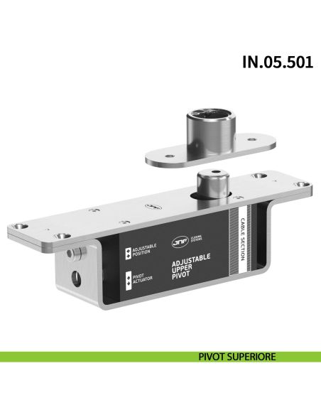 Cerniera pivot per porta a bilico pesante JNF IN.05.501 rotazione libera 360° portata 500 kg Satinato