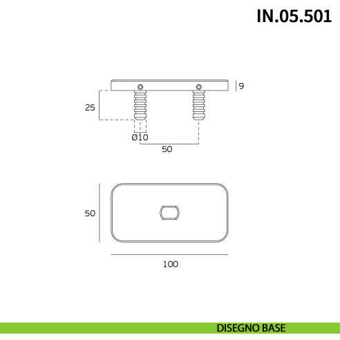 Cerniera pivot per porta a bilico pesante JNF IN.05.501 rotazione libera 360° portata 500 kg Satinato - disegno