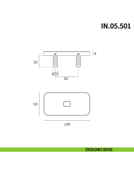 Cerniera pivot per porta a bilico pesante JNF IN.05.501 rotazione libera 360° portata 500 kg Satinato - disegno