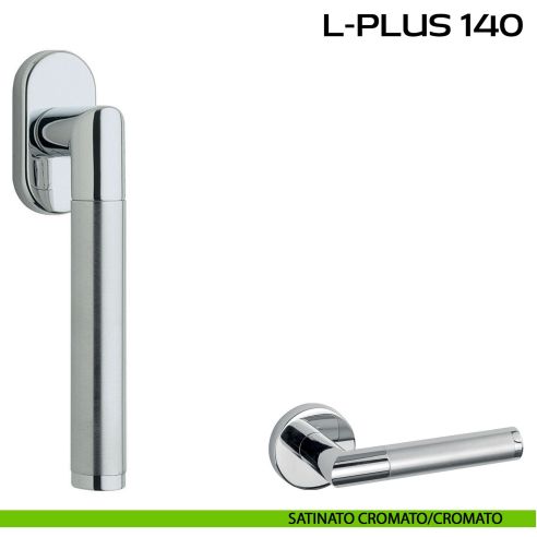 Maniglia per finestra martellina L-Plus 140 Reguitti satinato cromato - cromato