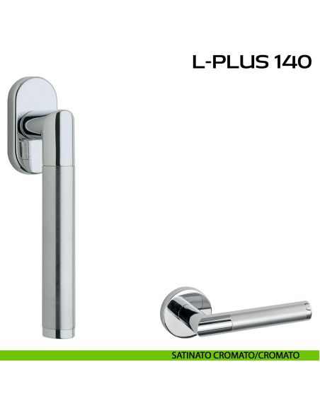 Maniglia per finestra martellina L-Plus 140 Reguitti satinato cromato - cromato