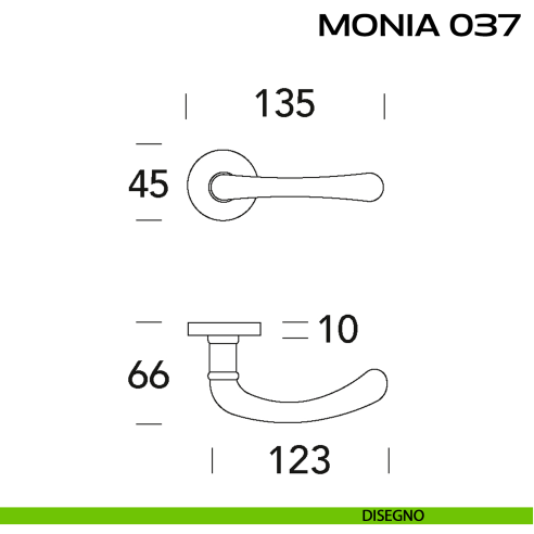 Maniglia per porta Monia 037 Reguitti disegno