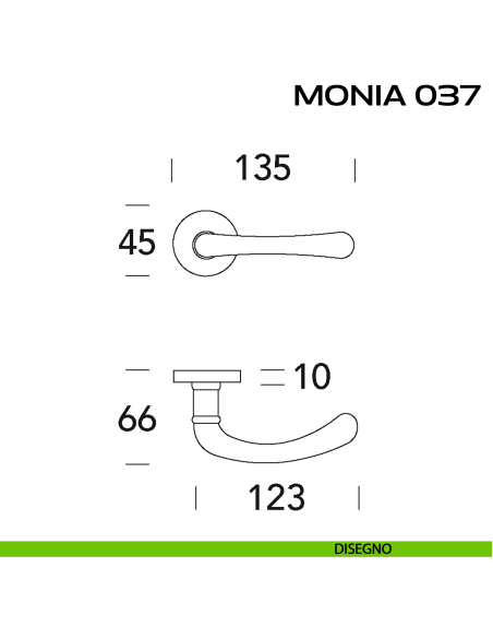 Maniglia per porta Monia 037 Reguitti disegno