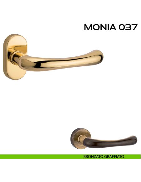 Maniglia per porta Monia 037 Reguitti con rosetta ovale bronzato