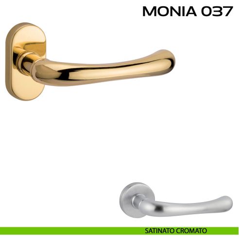 Maniglia per porta Monia 037 Reguitti con rosetta ovale satinato