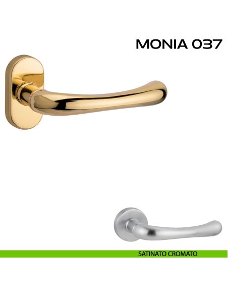 Maniglia per porta Monia 037 Reguitti con rosetta ovale satinato